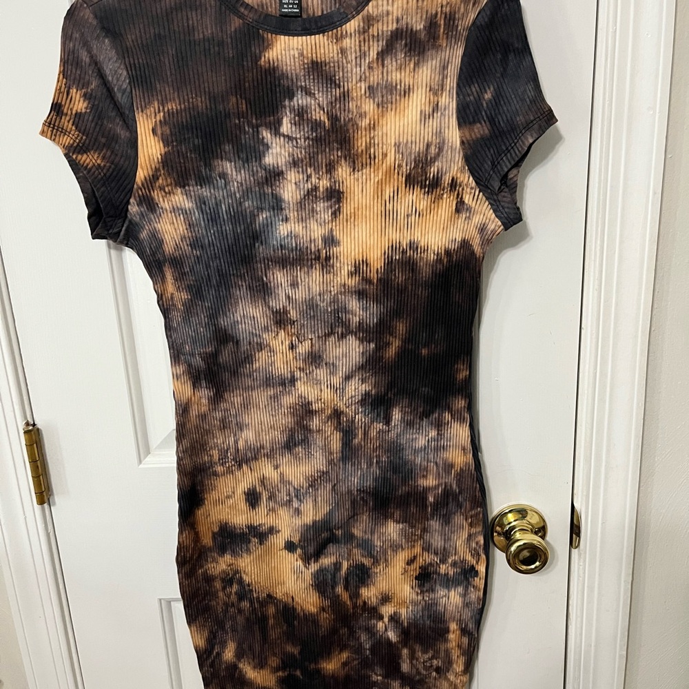 Tie-Dye Ribbed Bodycon Dress
